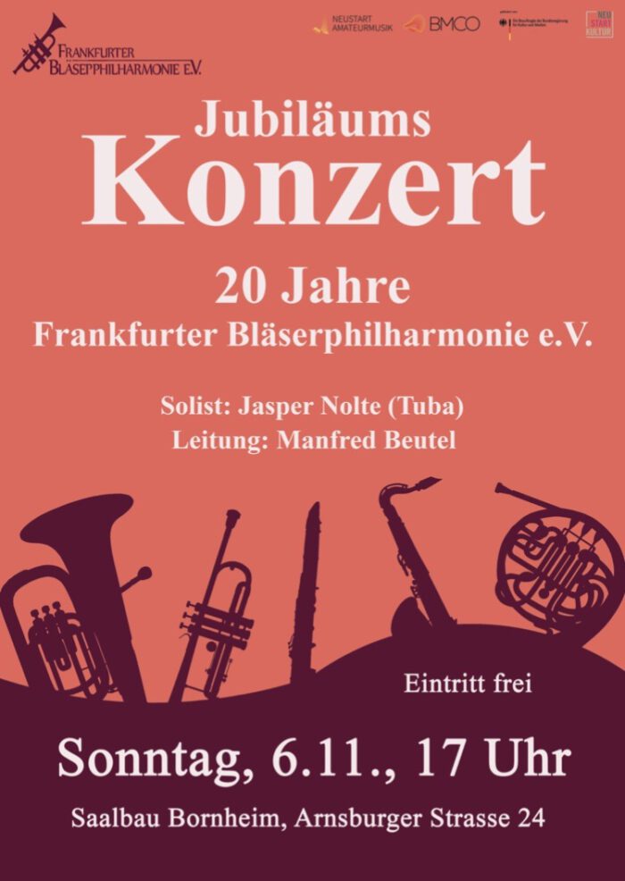 Konzert anlässlich des 20-jährigen Jubiläums der Frankfurter Bläserphilharmonie
